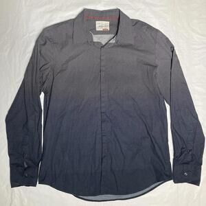 Men’s XL Deep Navy Blue Gradient Dress Shirt Sovereign Code Button Up Shirt